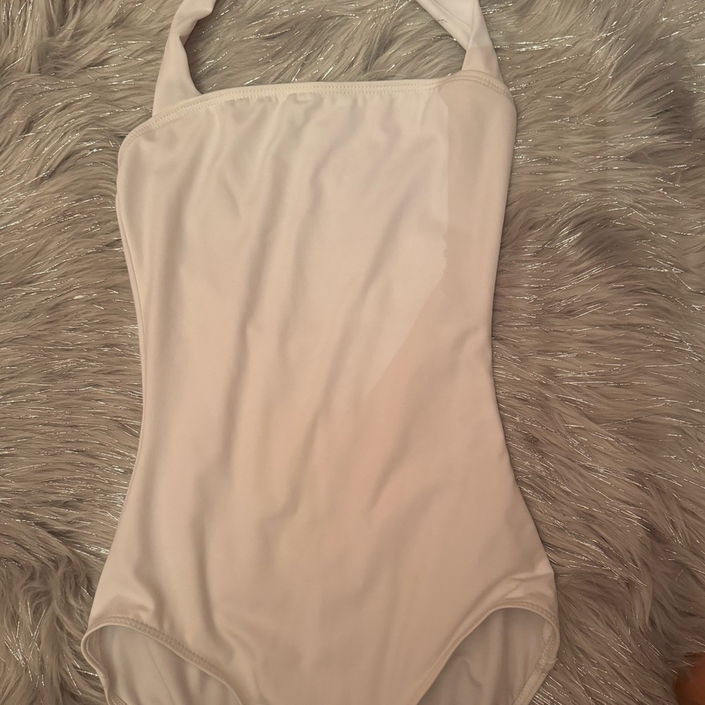 NWT White Adult Large Halter neck Capezio leotard